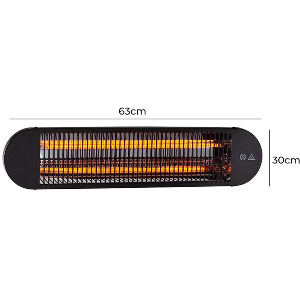 Jack Stonehouse Kindra Black Wall Mounted Radiant Halogen Patio Heater 2000W Image 6