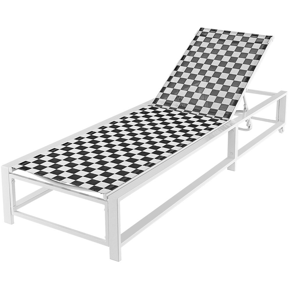 Costway Adjustable Patio Chaise Lounge Chair with Wheels Image 2