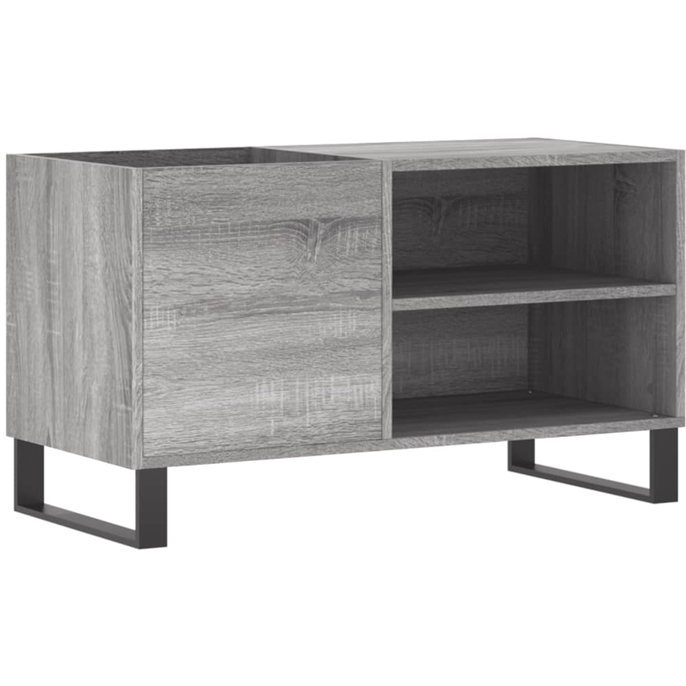 vidaXL 2 Shelf Grey Sonoma Record Cabinet Image 2