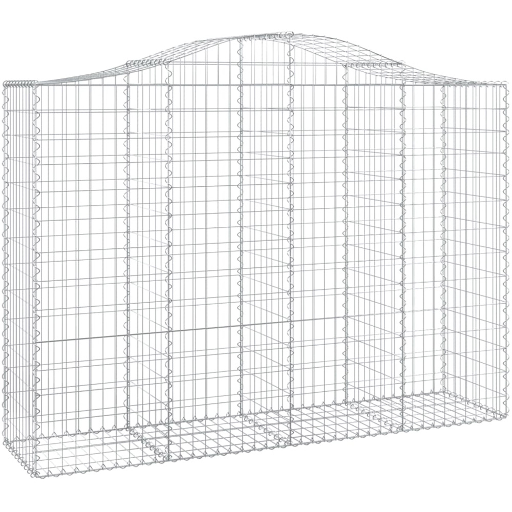 vidaXL Silver Galvanised Iron Gabion Basket 200 x 50 x 140/160cm 10 Pack Image 1