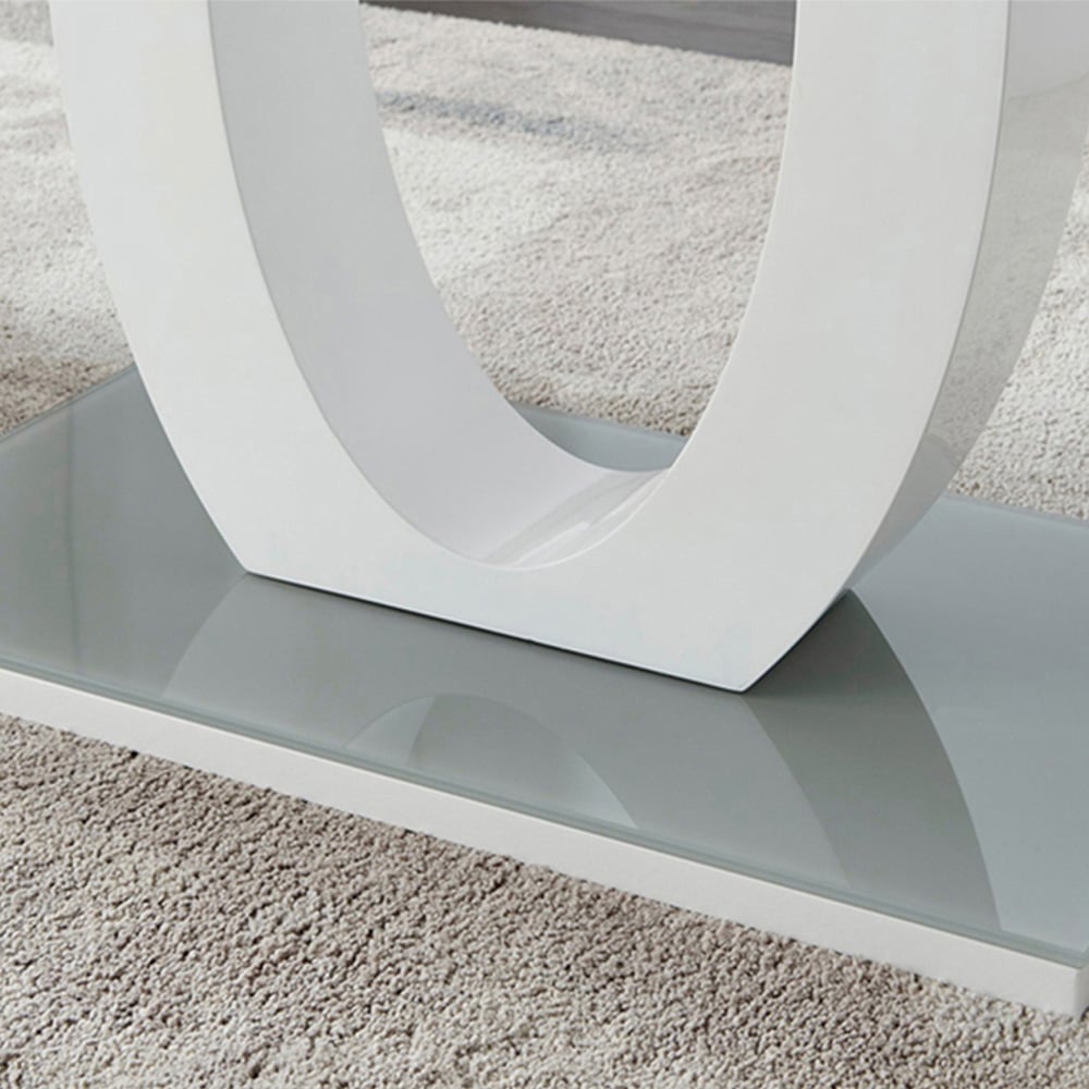 Furniturebox Lucia Solara 6 Seater Dining Set Grey Gloss White and Chrome Image 6