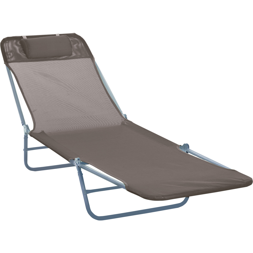 Outsunny Coffee 6 Level Reclining Folding Sun Lounger Image 2