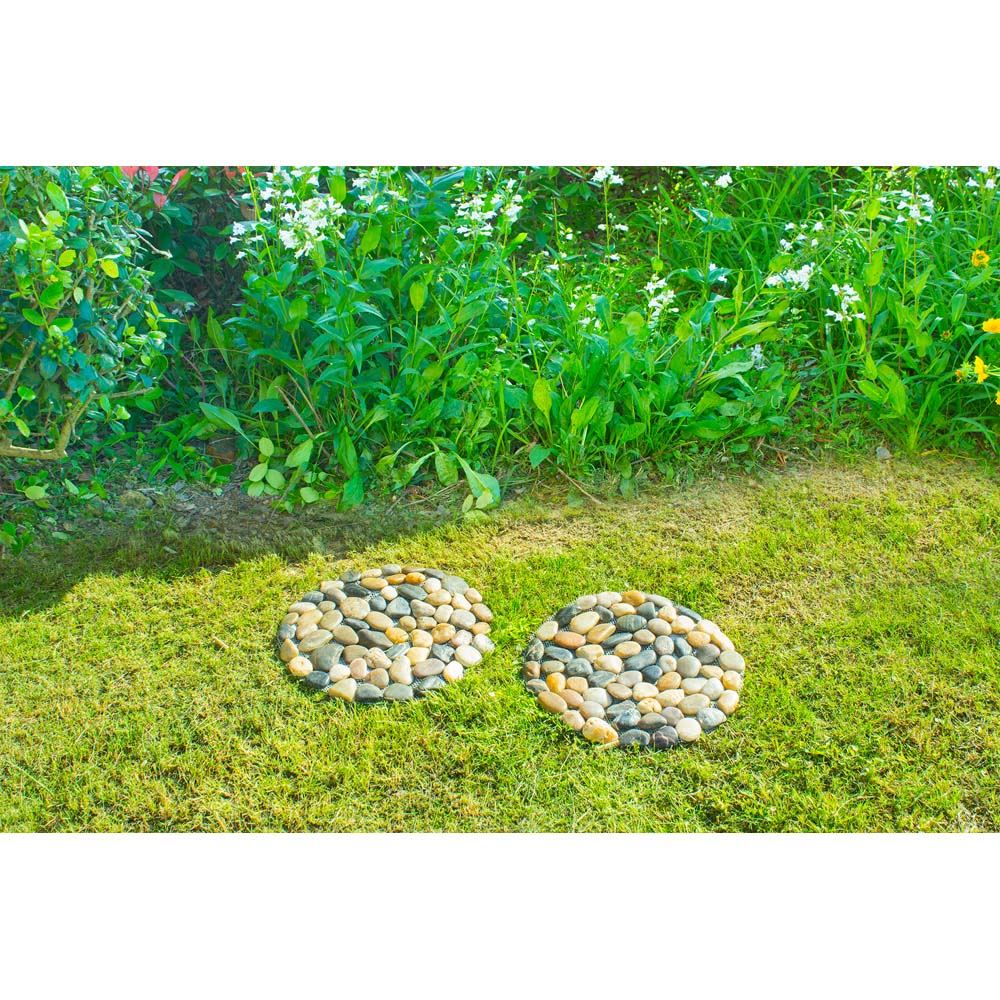Avilo River Rock Round Stepping Stone Set of 2 Image 2