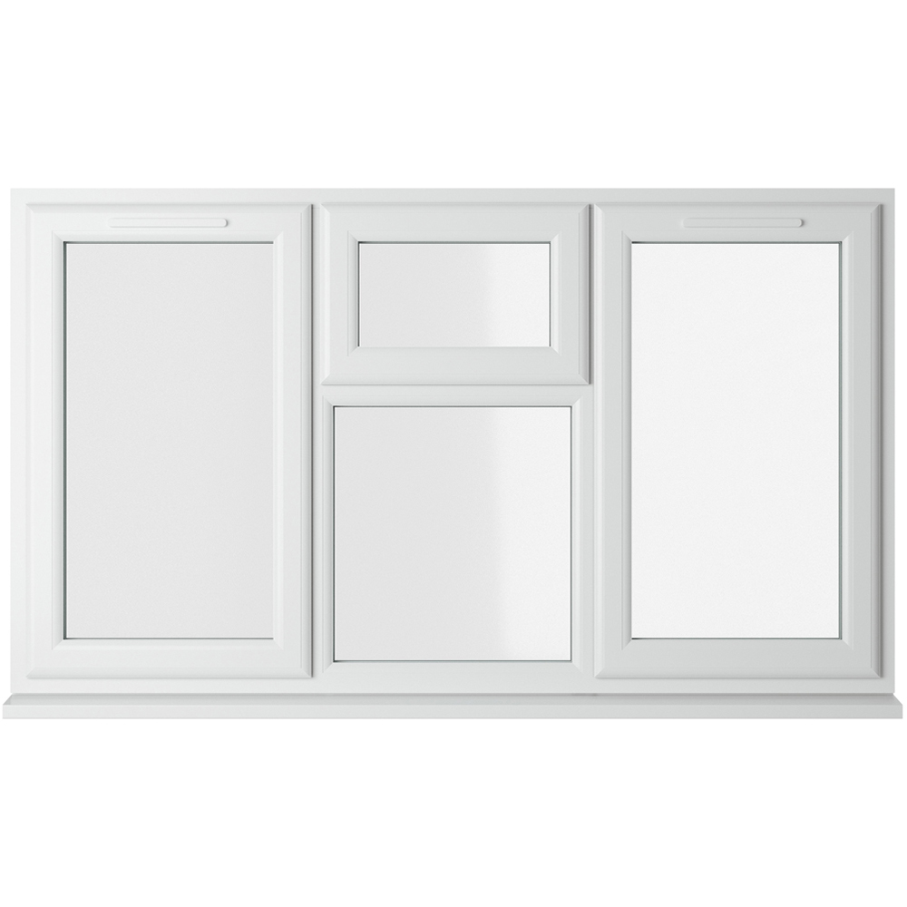 Crystal uPVC Double Glazed Window LH & RH Side Hung & Top Centre White Clear Glass 1770x1040mm Image 1