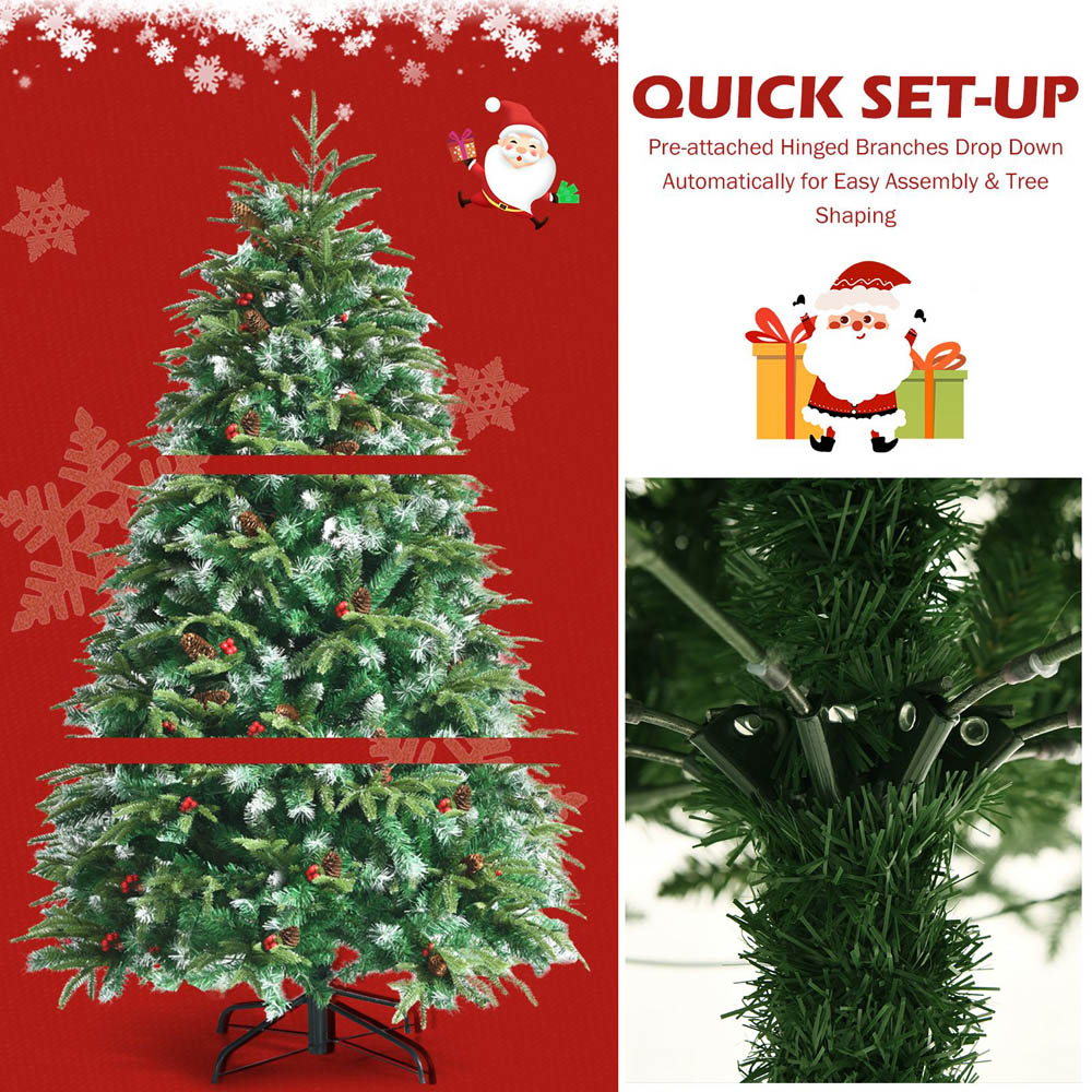 Costway Pre Lit Multicolour LED Artificial Christmas Tree 5ft Image 8