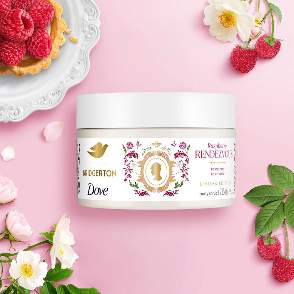 Dove Bridgerton Limited Edition Raspberry Exfoliator Body Scrub 225ml 4 Pack Image 8