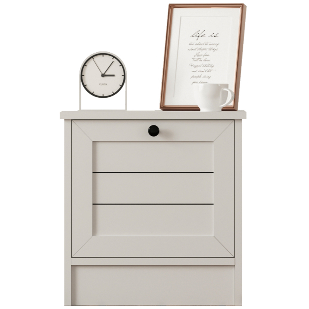 Evu VENICE Single Door Soft White Bedside Table Image 3