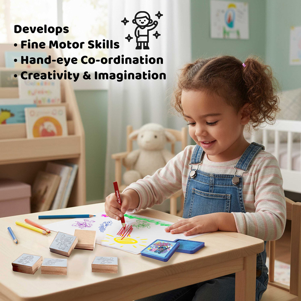 Disney Stitch Blister Kids Craft and Stationery Set with 5 Stamps Image 3