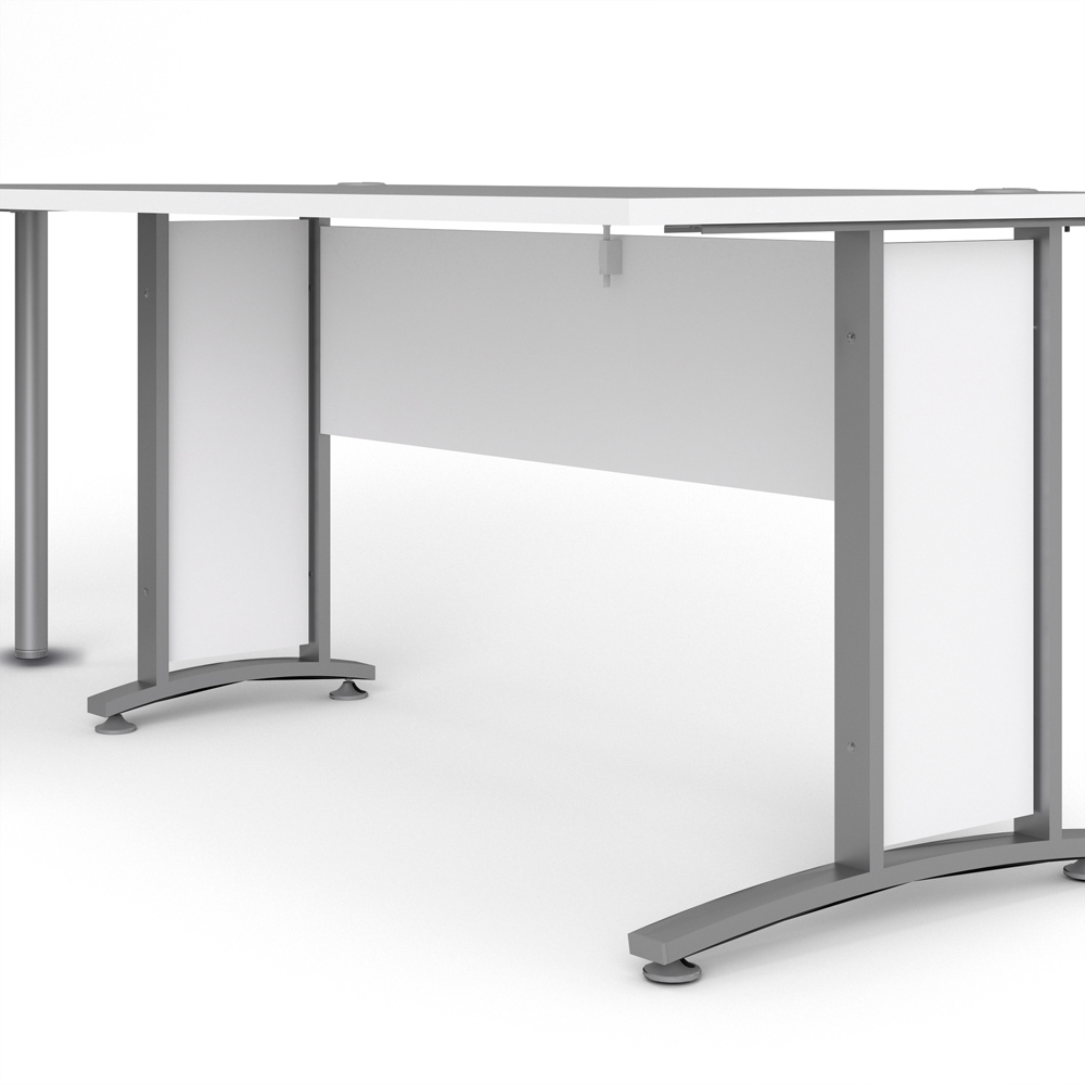 Florence Wooden and Steel 150cm Desk White and Silver Grey Image 5