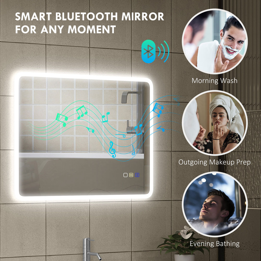 HOMCOM Frameless LED Bathroom Mirror 60 x 80cm Image 5