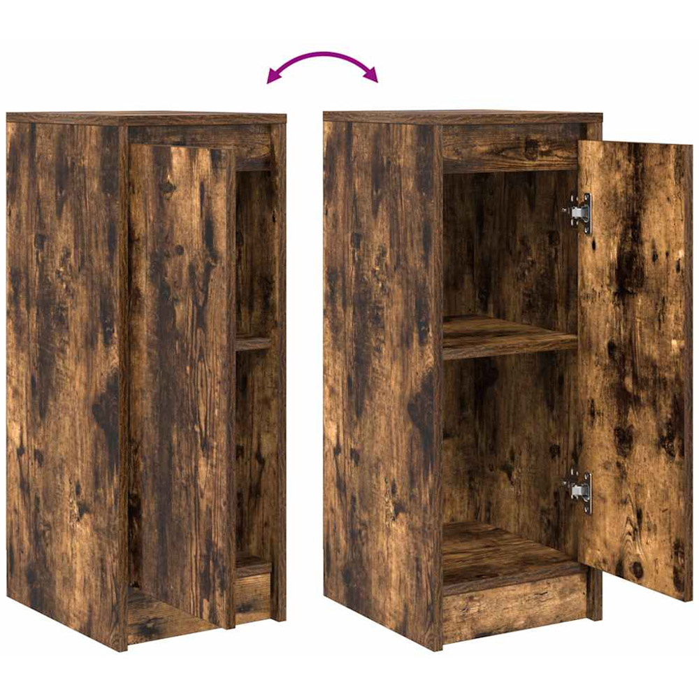 vidaXL Single Door Smoked Oak Sideboard Image 9