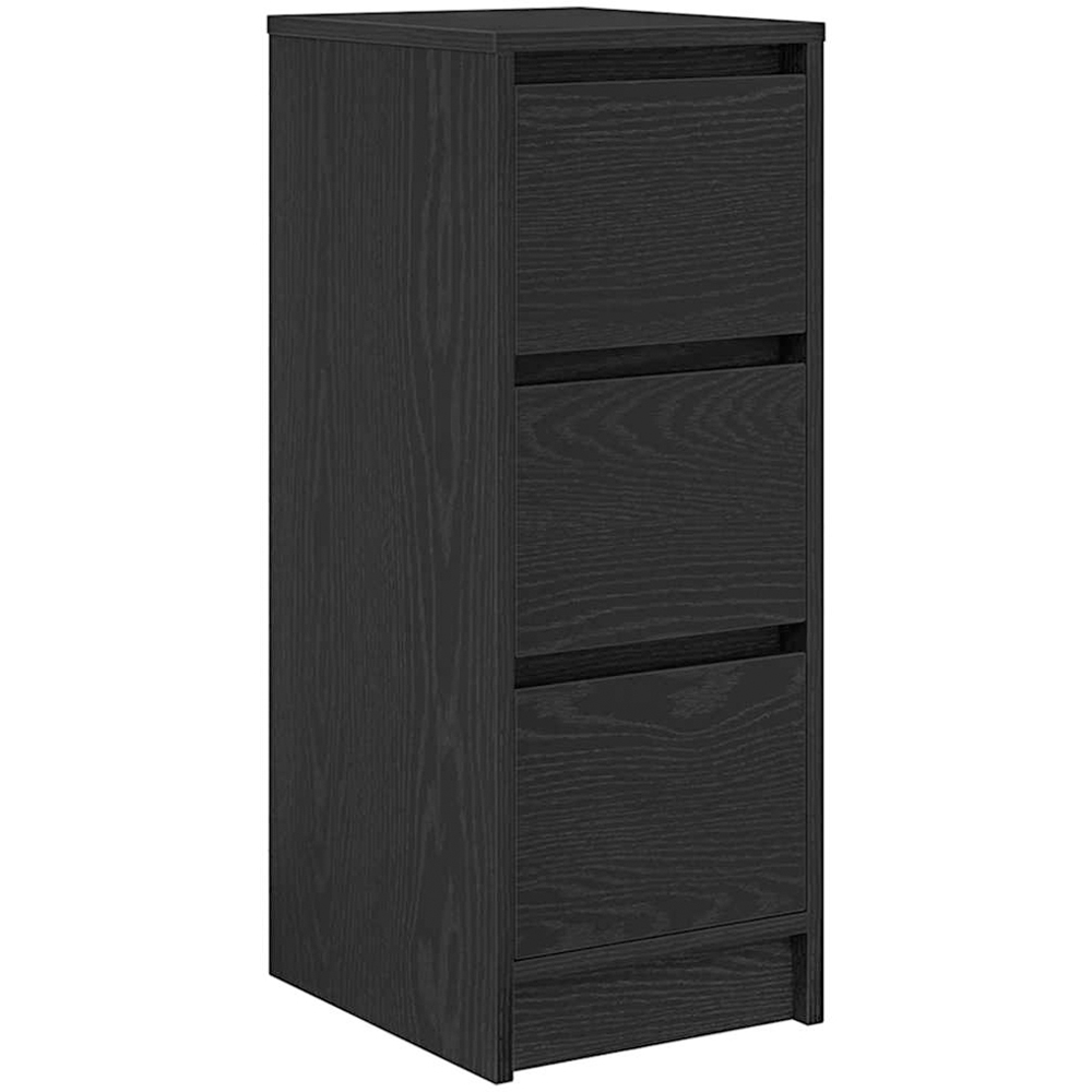 vidaXL 3 Drawer Black Oak Wooden Sideboard Image 2