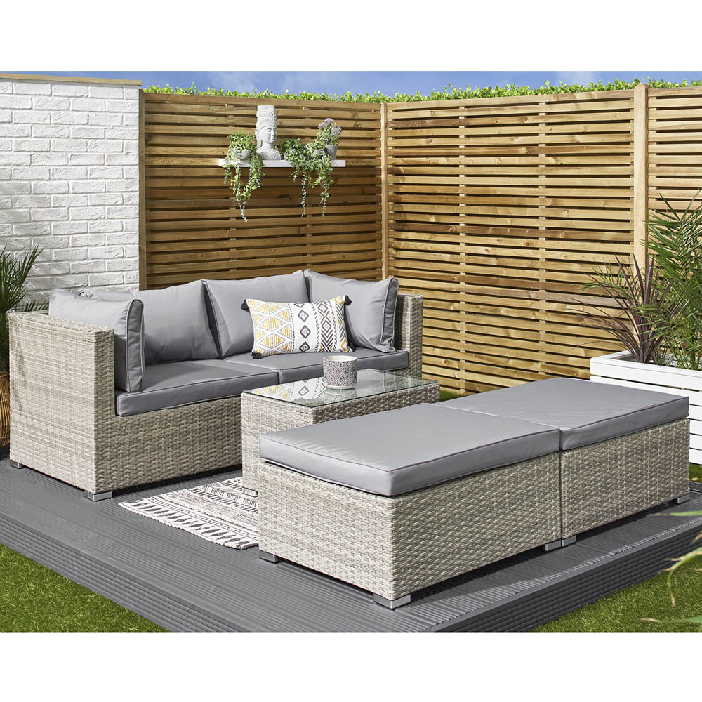 Outdoor Essentials Avalon 4 Seater Natural Rattan Patio Lounge Set Image 4