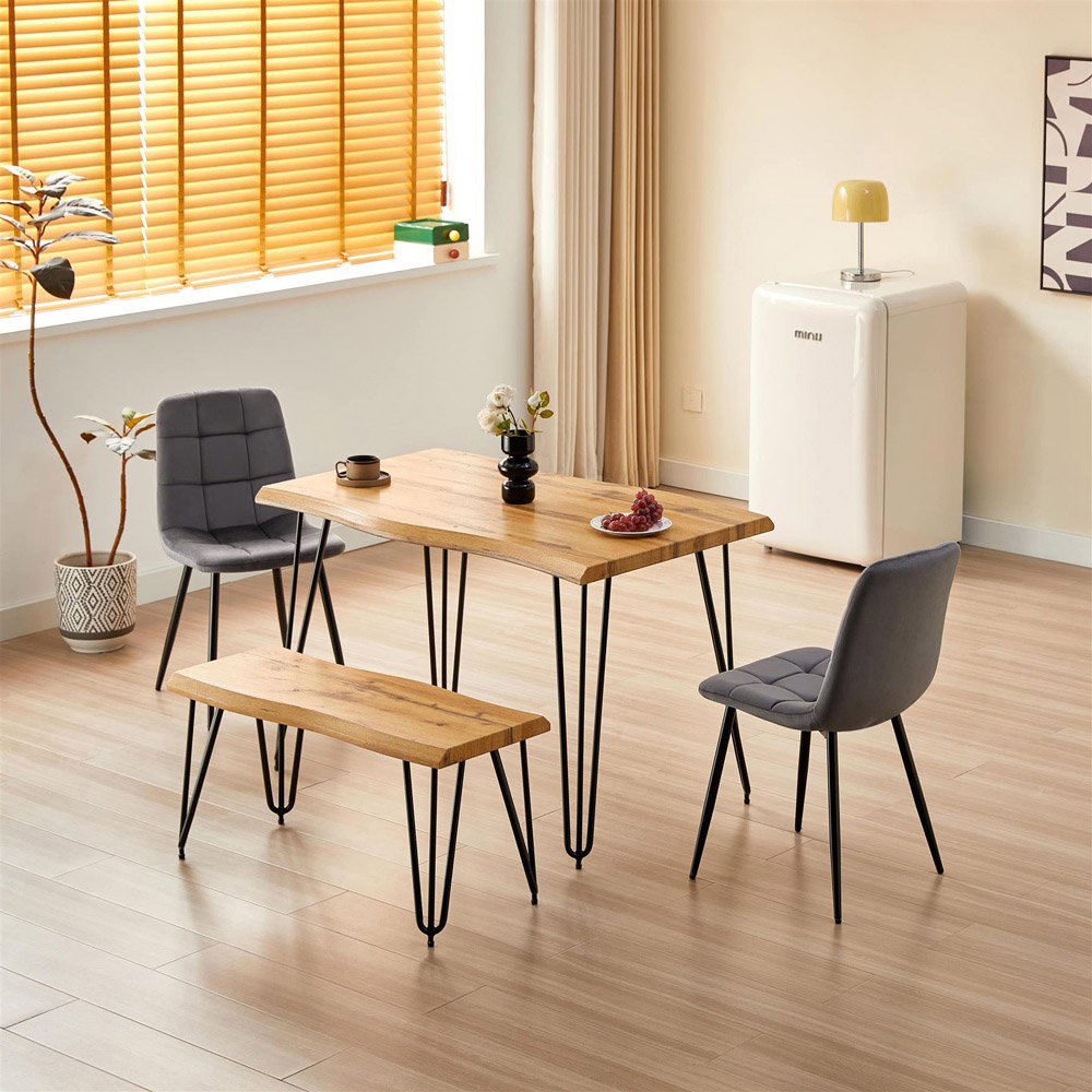 Kosy Koala 4 Seater Wooden Dining Set Grey Image 4