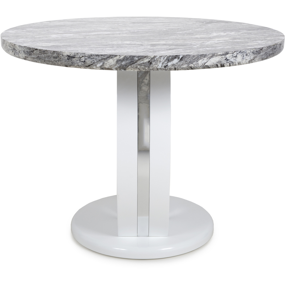 Neptune 4 Seater Round Dining Table Marble Effect Image 3