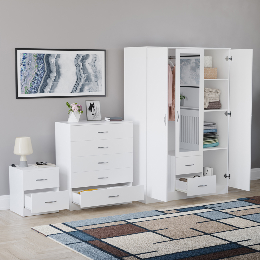 VIDA DESIGNS Riano White 3 Piece Bedroom Furniture Set Image 5