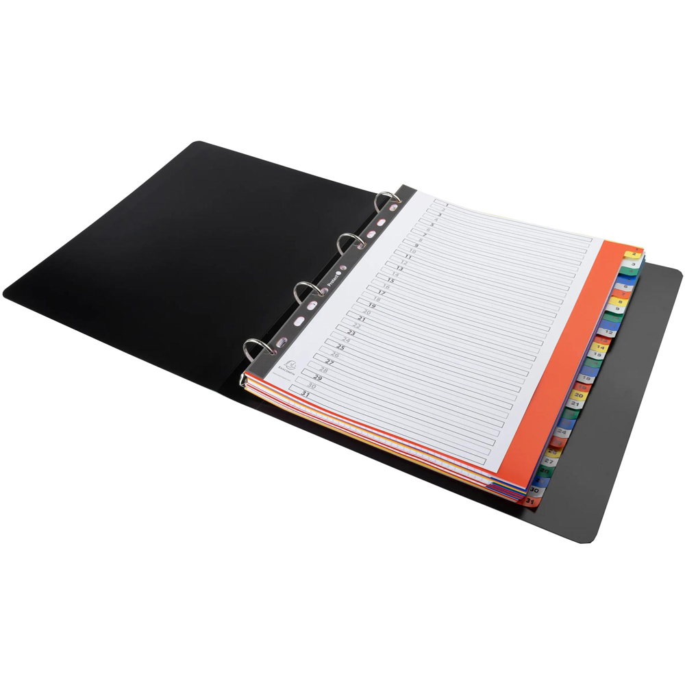 Exacompta A4 Maxi Bright Assorted Colour Polypropylene 1-31 Printed Divider 20 Pack Image 4