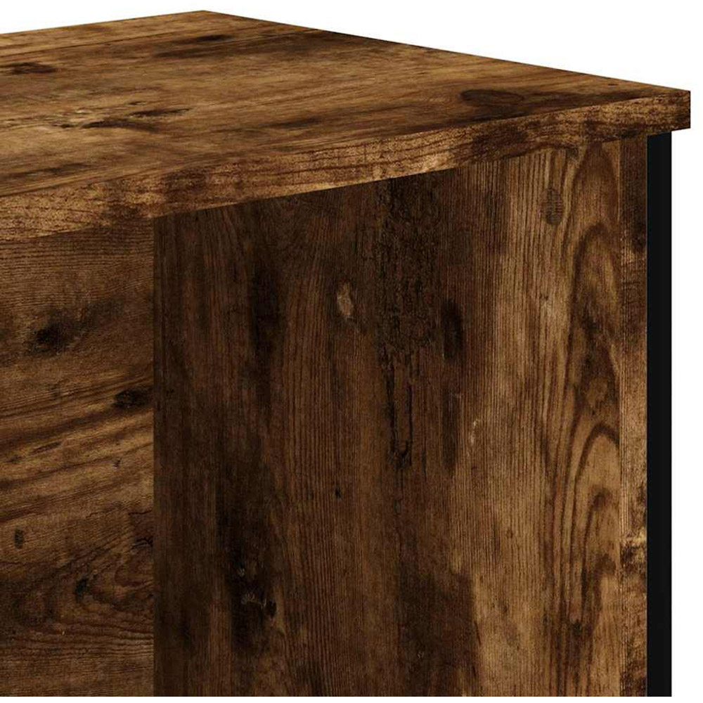 vidaXL 2 Shelf Smoked Oak Bookcase Image 6