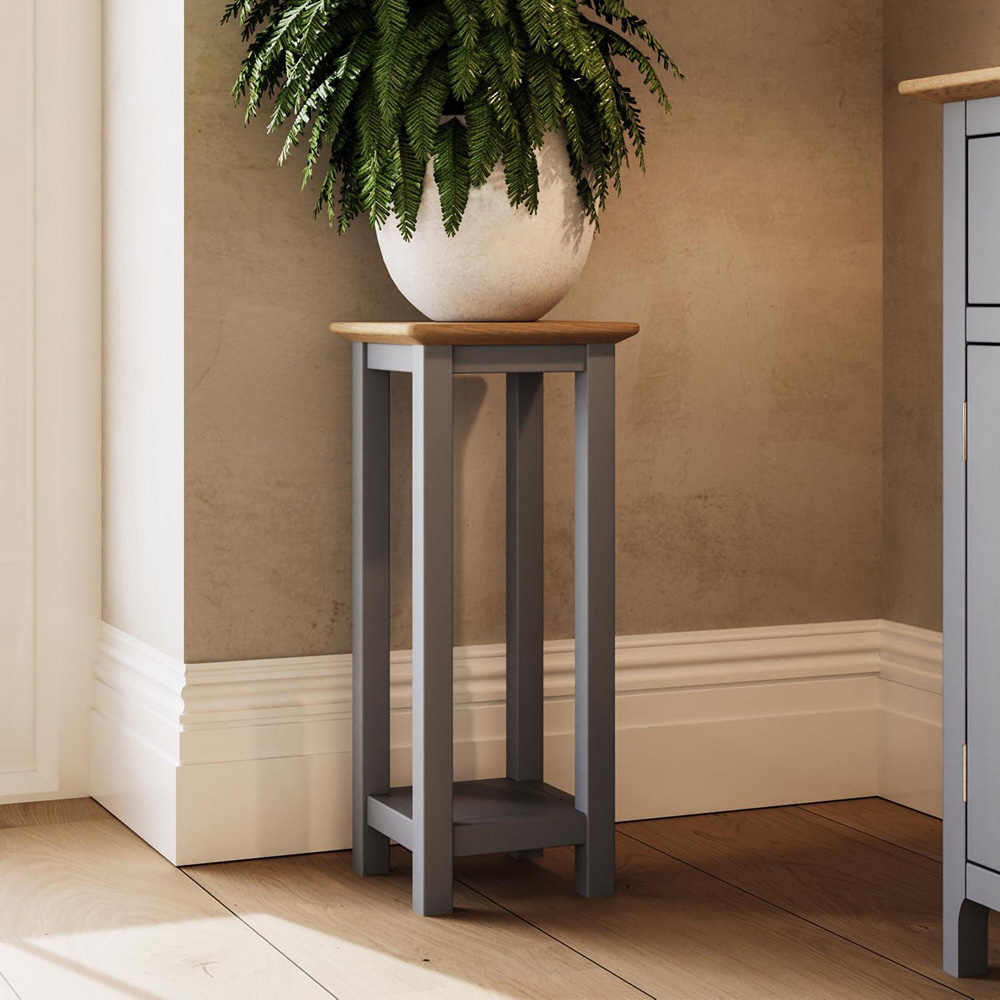 FWStyle Taberno Single Shelf Dove Grey and Oak Side Table Image 7