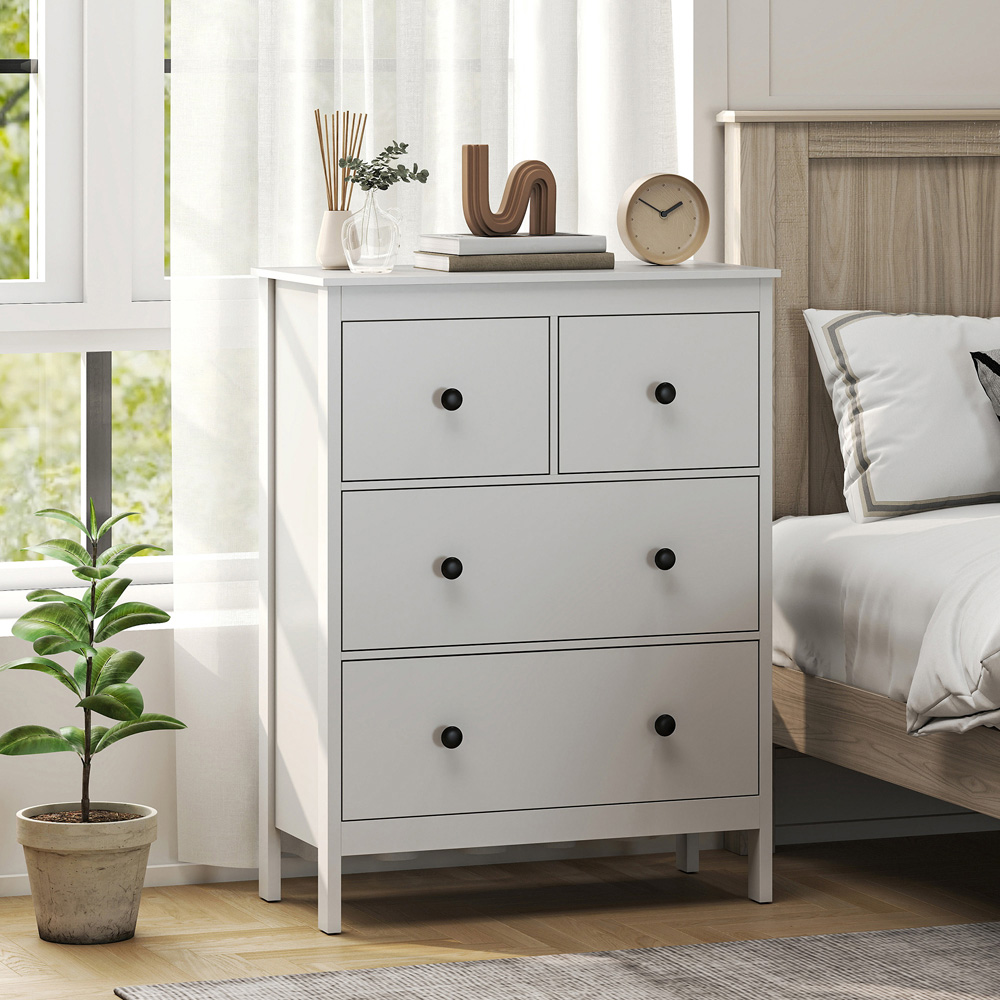 Portland 4 Drawer White Chest of Drawers Image 7