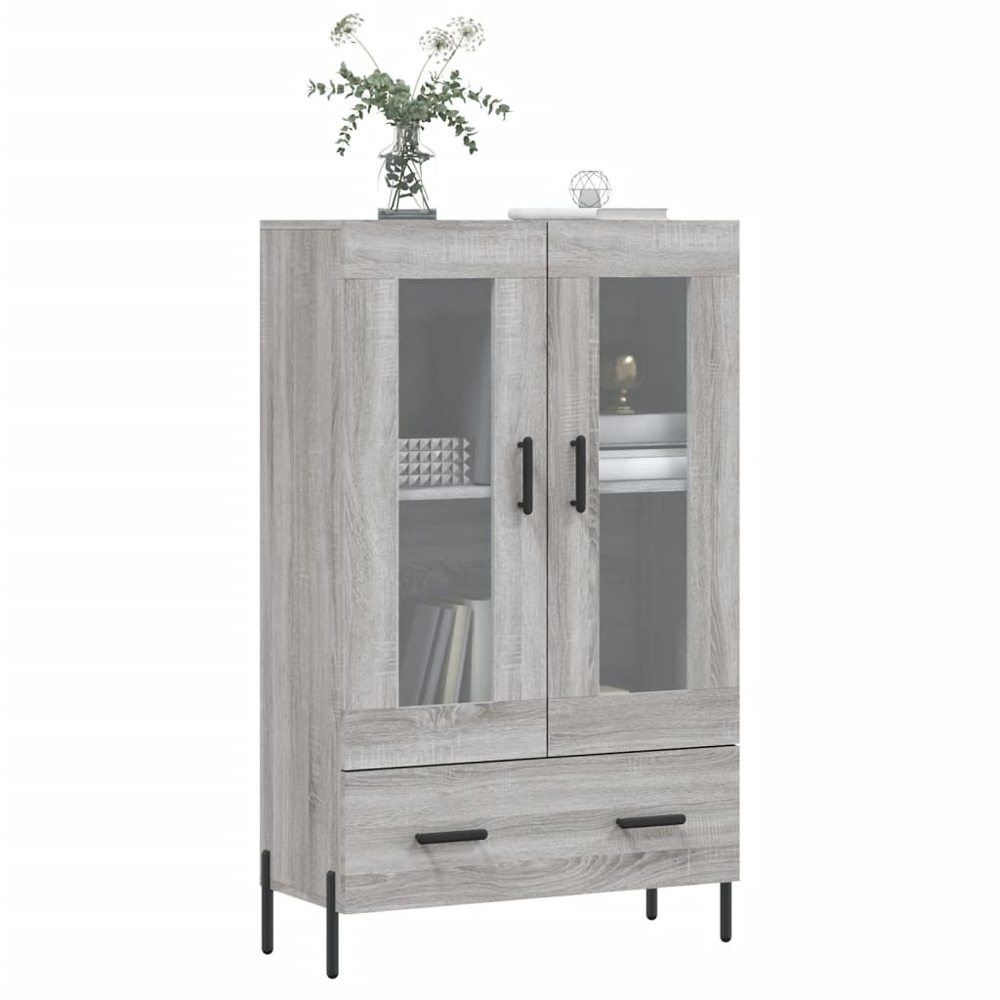 vidaXL 2 Door Single Drawer Grey Sonoma Highboard Image 3