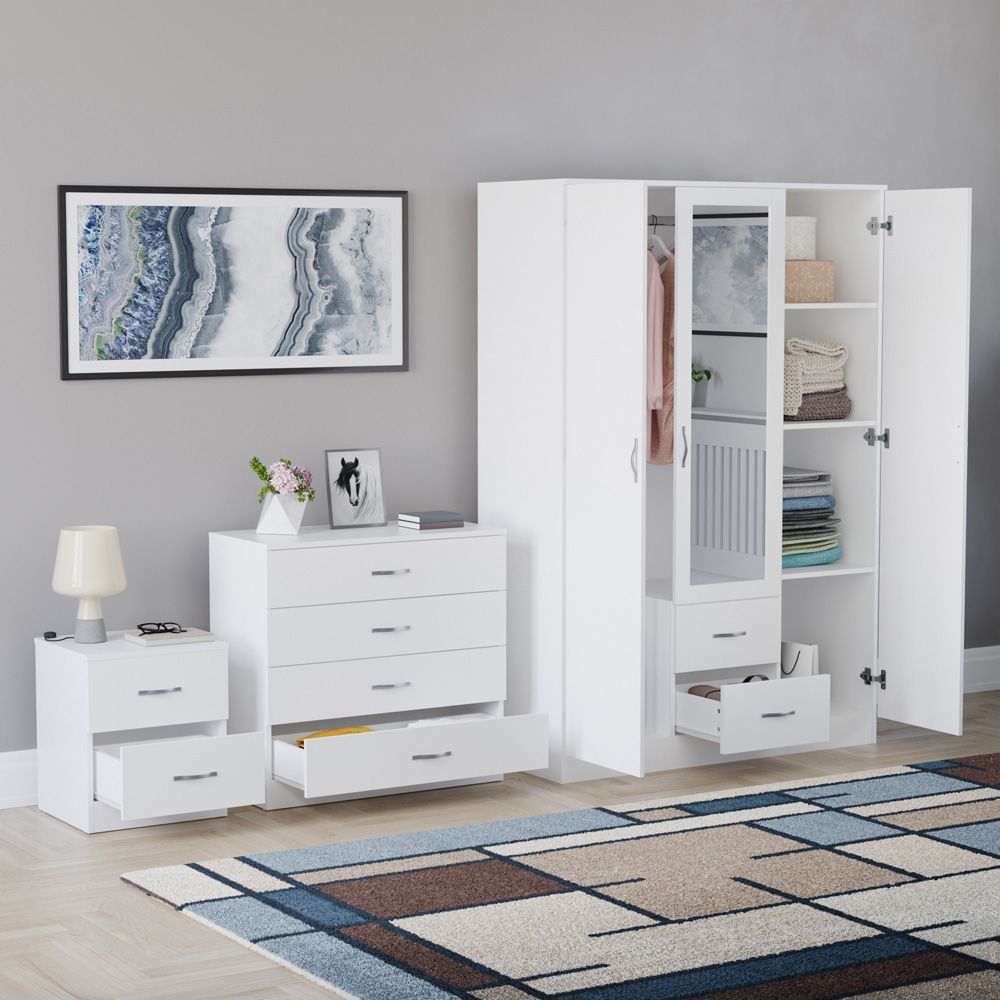 VIDA DESIGNS Riano White 3 Piece Bedroom Furniture Set Image 5