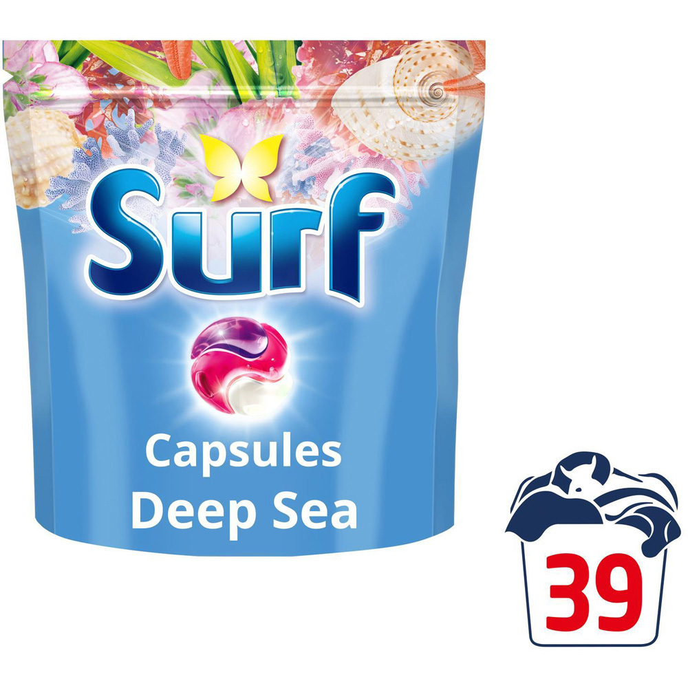 Surf 3-in-1 Deep Sea Washing Capsules XL 39 Washes 3 Pack Image 2