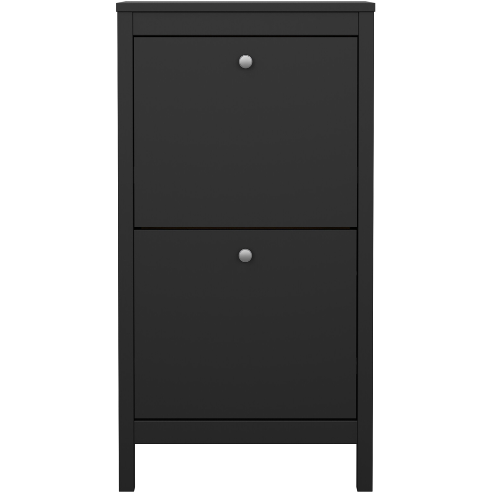 Florence Madrid 2 Flip Down Doors Matt Black Shoe Cabinet Image 3
