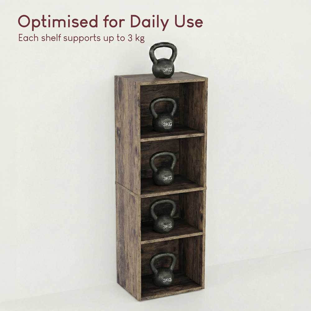 VIDA DESIGNS Oxford 4 Shelf Dark Wood Cube Bookcase Image 6