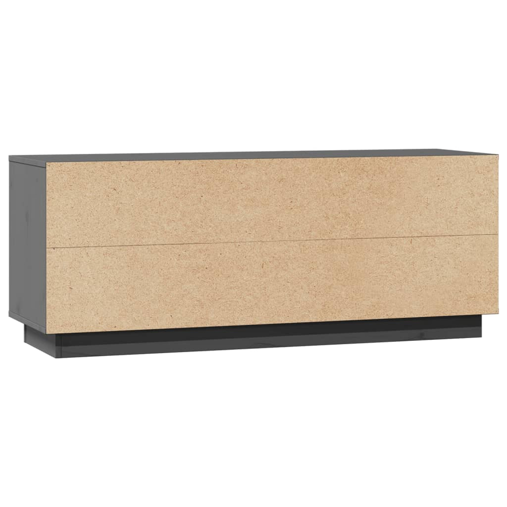 vidaXL 2 Door Single Shelf Grey Solid Pine Wood TV Cabinet Image 8