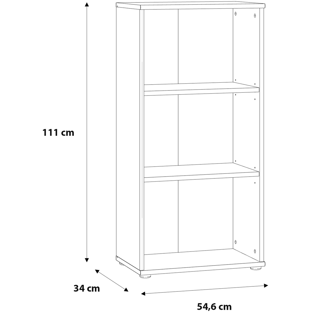 Florence Essential 2 Shelf Vintage Oak Tall Narrow Bookcase Image 7