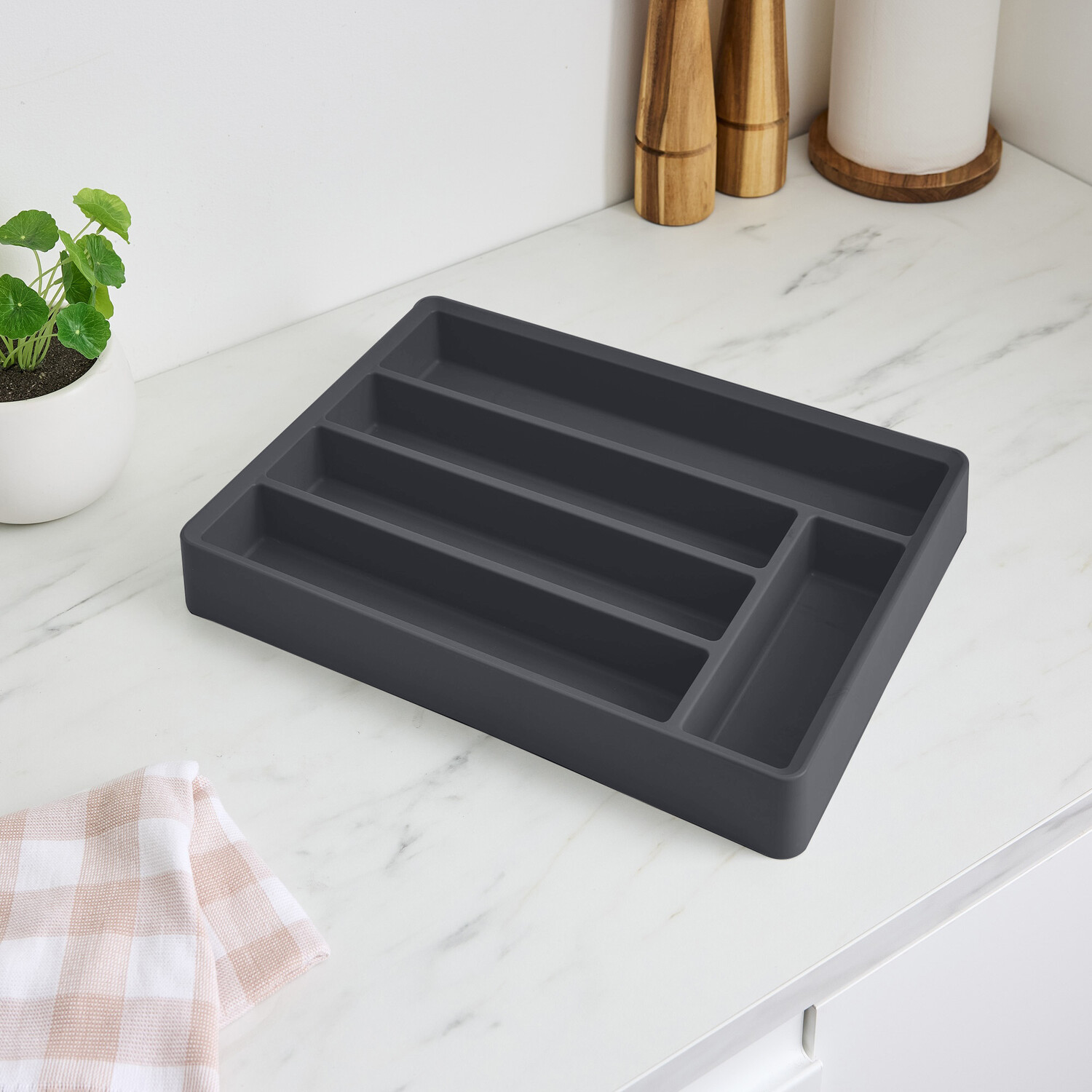 Kitchen Master Static Cutlery Tray Grey Image 4
