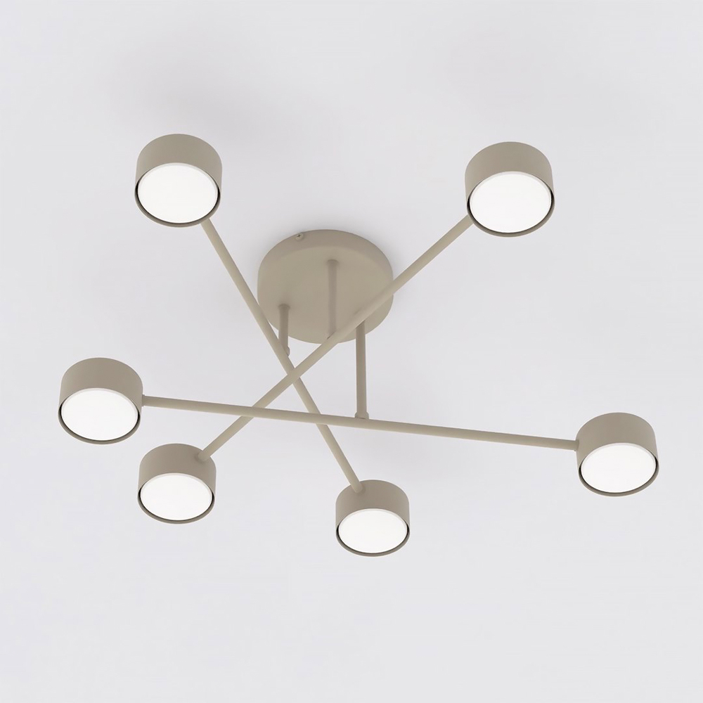 Emibig Halo 6 Light Sphere Shade Beige Cross Arm Design GX53 Ceiling Pendant Light Image 3