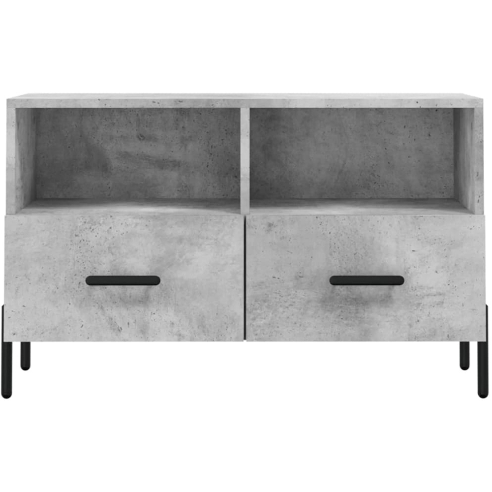 vidaXL 2 Drawer 2 Shelf Concrete Grey TV Cabinet Image 5