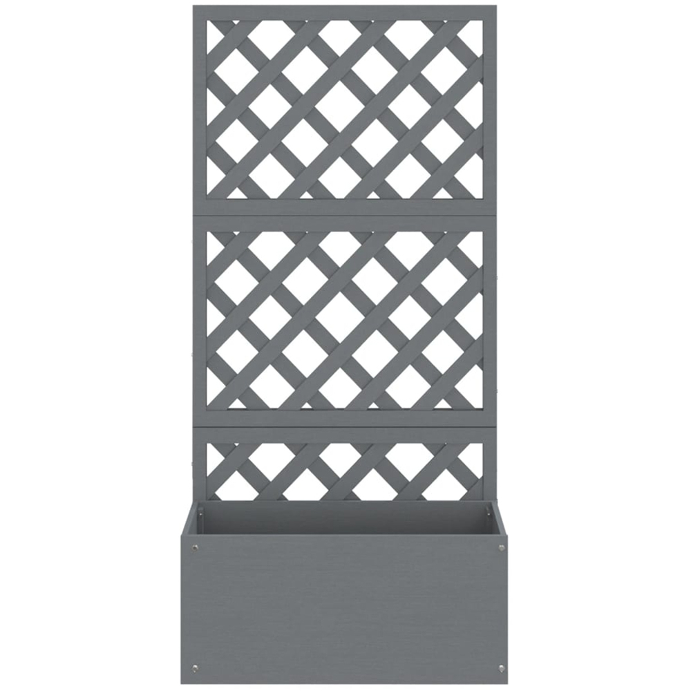 vidaXL Grey Wood Plastic Composite Trellis Planter 65 x 33 x 135cm Image 3