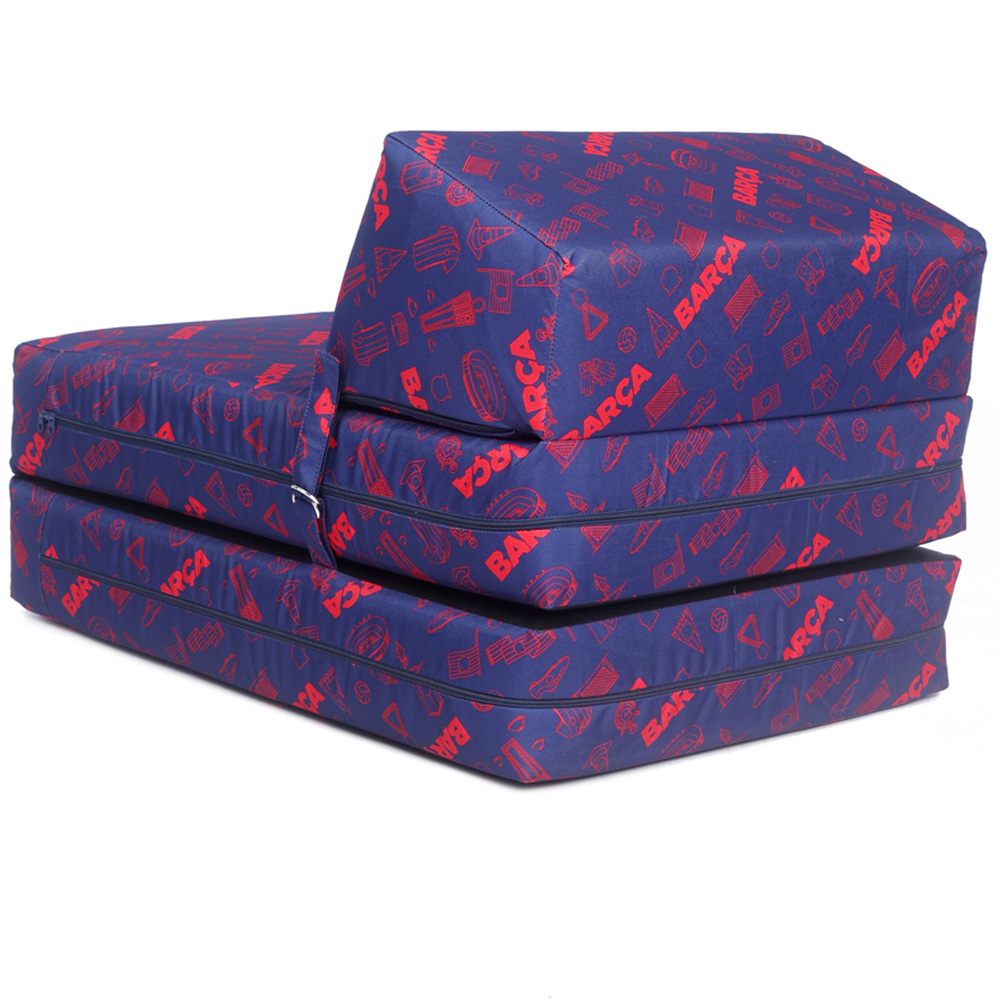 Kaikoo Barcelona Blue and Red Print Chair Bed Image 5