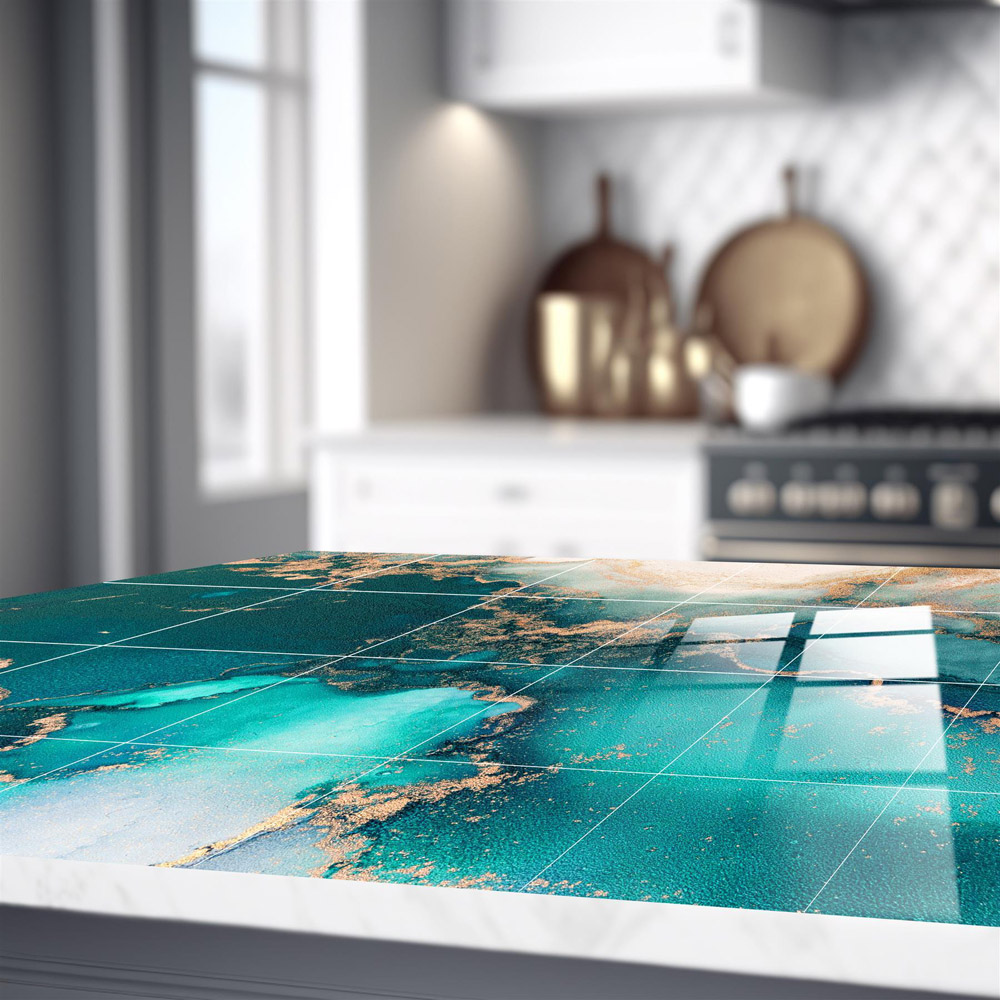 Walplus Marble Stone Mediterranean Ocean Blue Tile Sticker 24 Pack Image 4