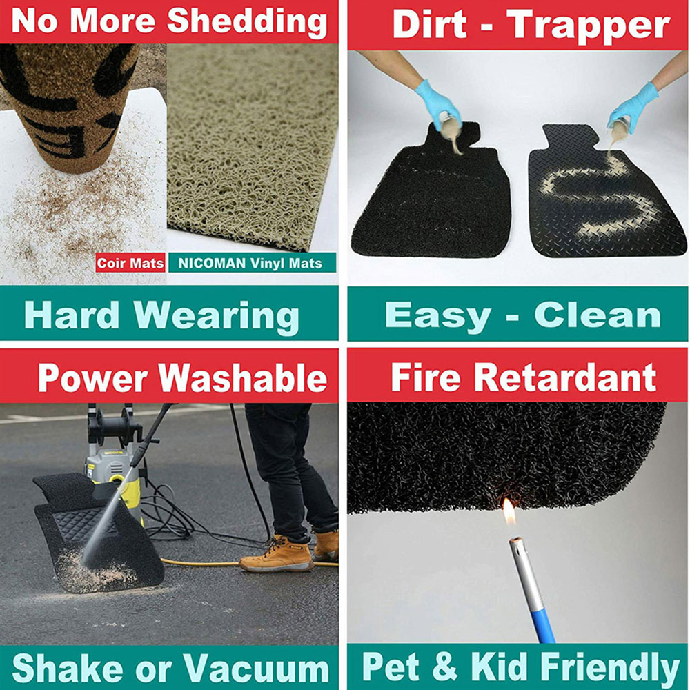 Oseasons Grey Paw Embossed Doormat 90 x 60cm Image 5