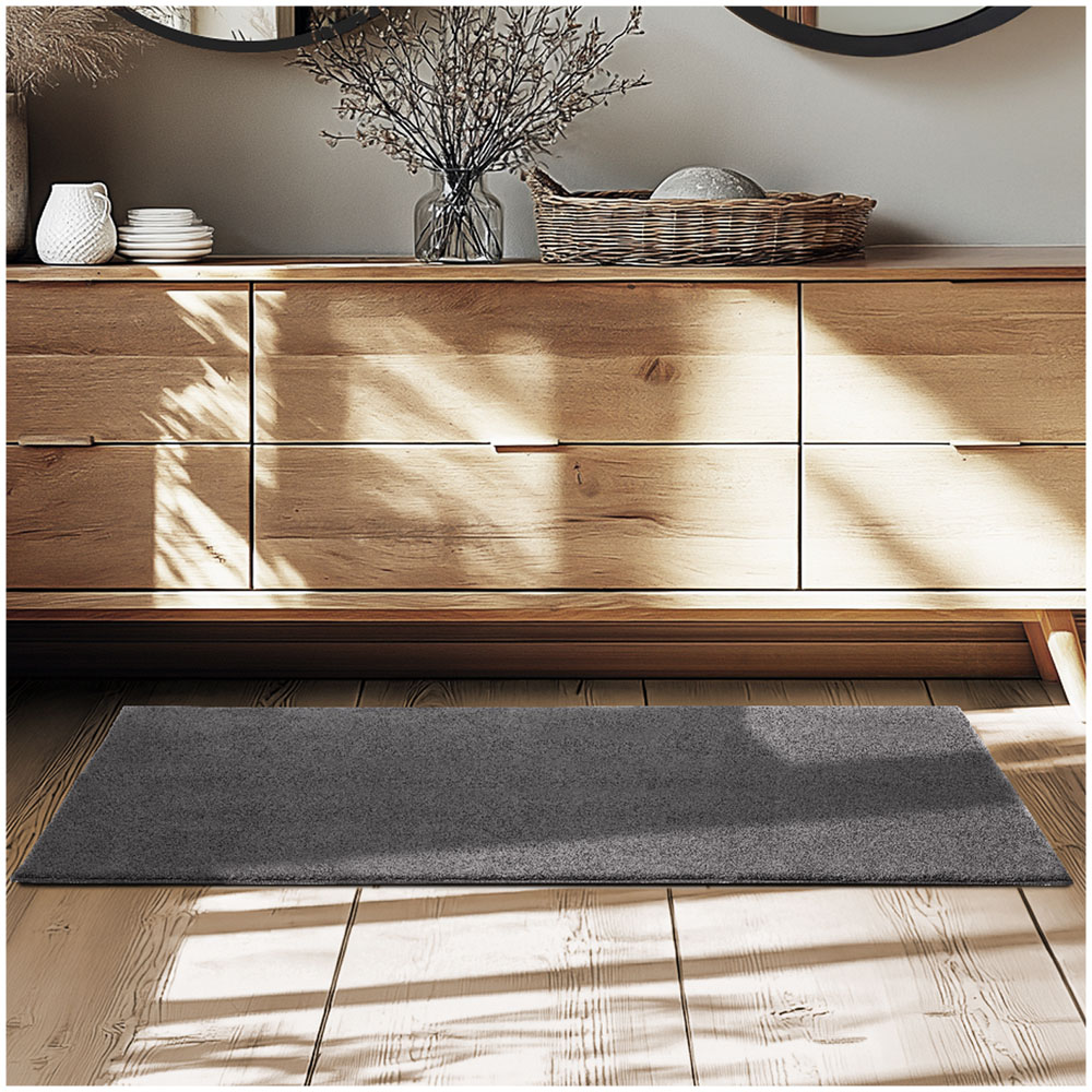 tectake Zonelle Anthracite Short Pile Ultra Soft Rug 110 x 60cm Image 2