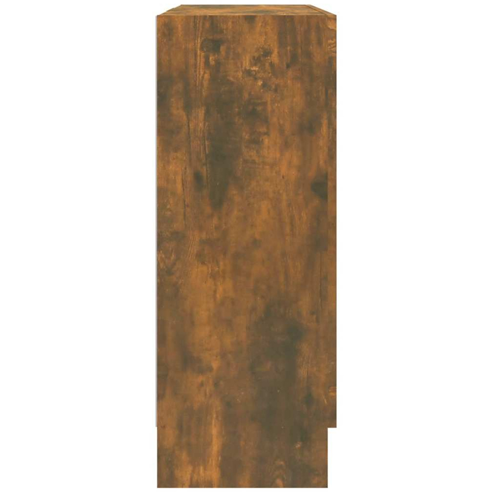 vidaXL Vitrine 2 Glass Door Smoked Oak Storage Cabinet Image 6