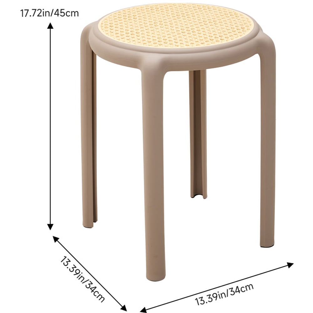 Living and Home Beige Plastic Backless Stacking Stool 6 Pack Image 8
