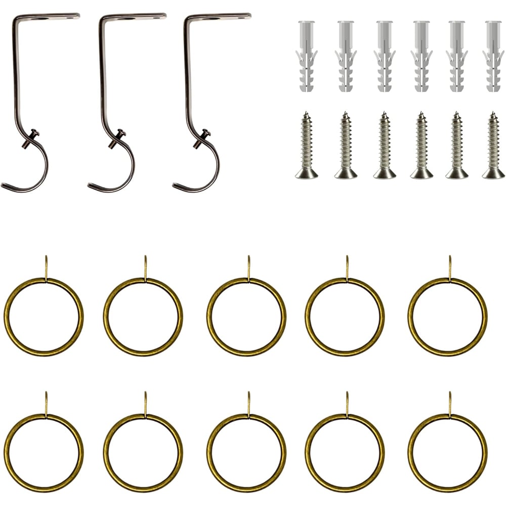 Home Treats 40 to 218cm Extendable Brass Metal Round Curtain Pole Image 4