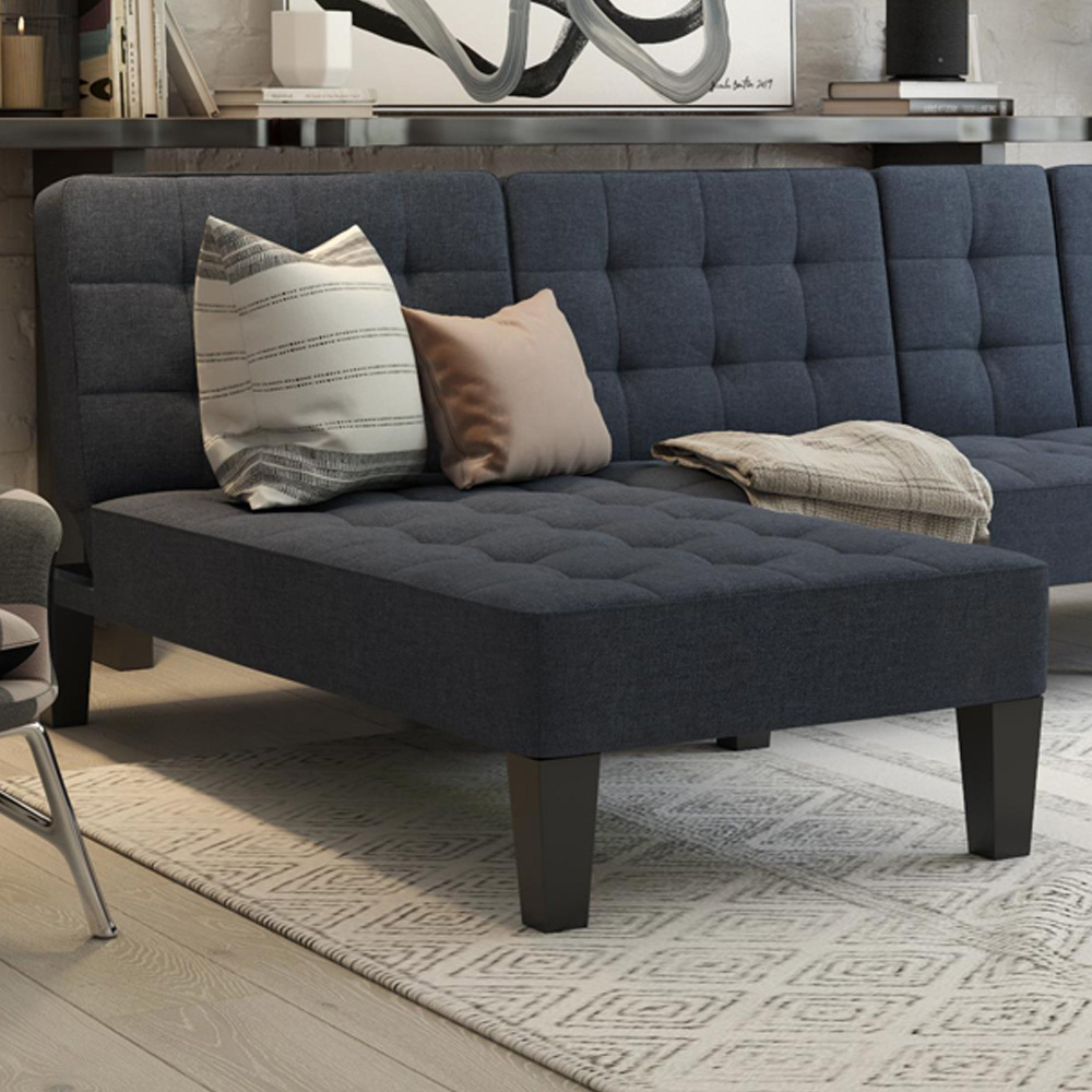 Dorel Adalynn Blue Linen Chaise Lounger Image 1