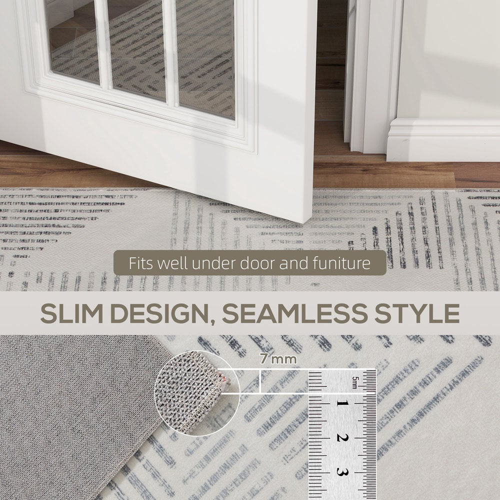 HOMCOM Grey Geometric Non Slip Rug 200 x 290cm Image 7