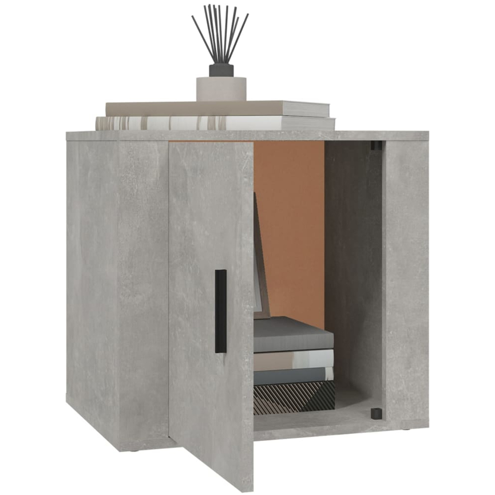 vidaXL Single Door Concrete Grey Bedside Table Image 3