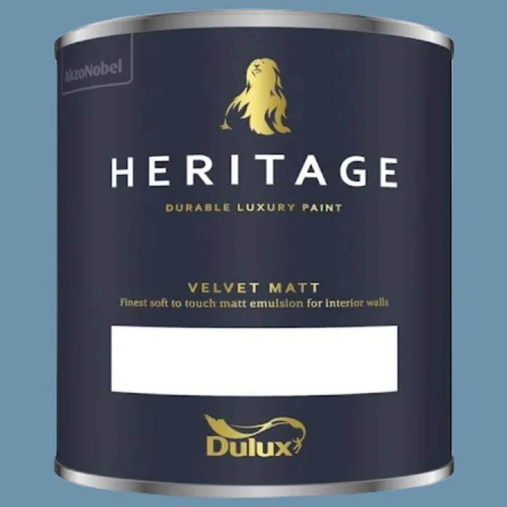 Dulux Heritage Walls and Ceilings Boathouse Blue Velvet Matt Emulsion Paint 1L Image 2