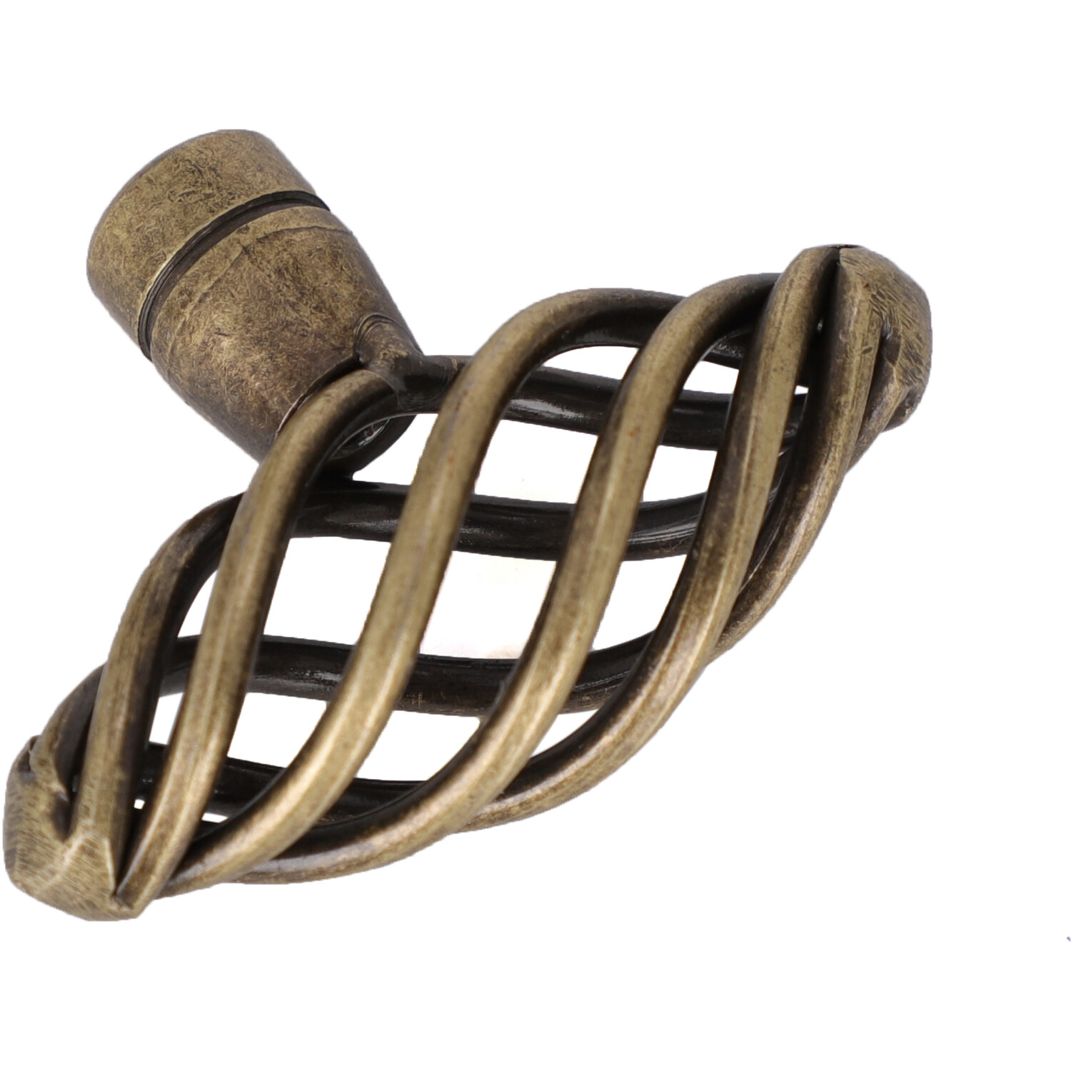 Pack of 4 Twisted Cage Cabinet Knobs Antique Brass Image 2