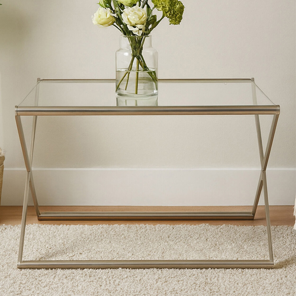 Premier Housewares Roma Glass Top Square Coffee Table Image 1