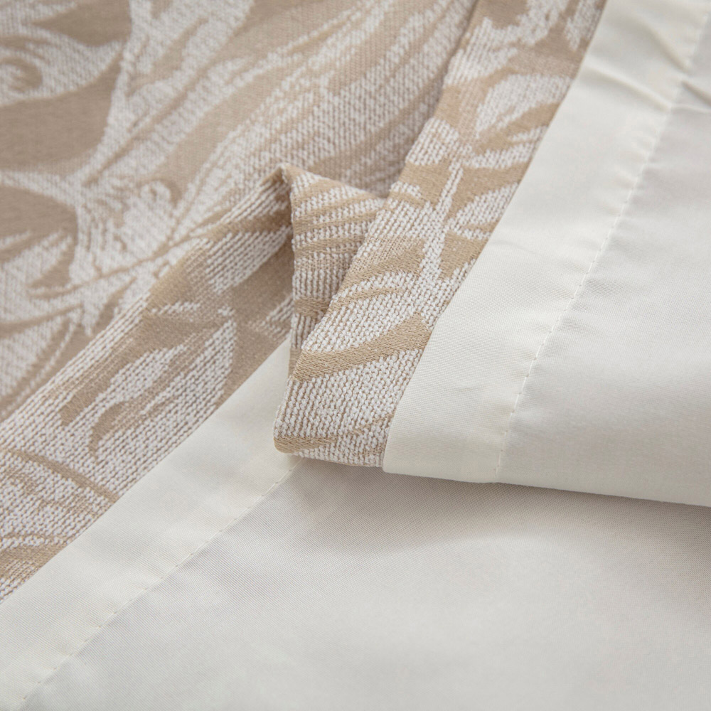 Alan Symonds Cream Chenille Jacquard Lined Ring Top Eyelet Curtains 229 x 229cm Image 4