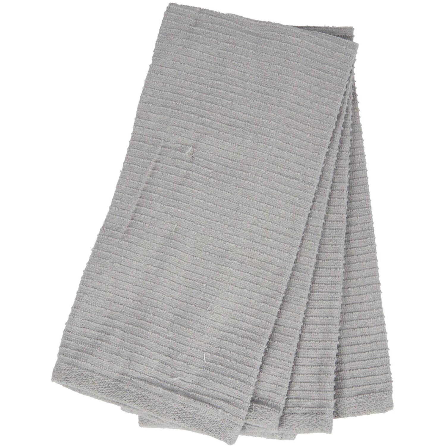 Pack of 2 Essentials Ribbed Terry Tea Towels - Grey Image 1